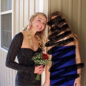 oh polly embellished long sleeve mini dress